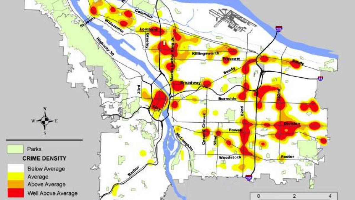 Portland kriminala zemljevid