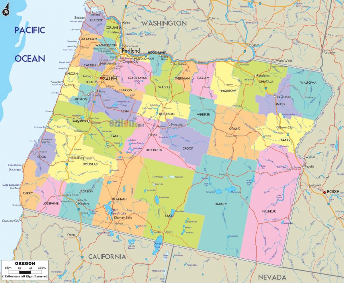 Portland Oregon občine zemljevid