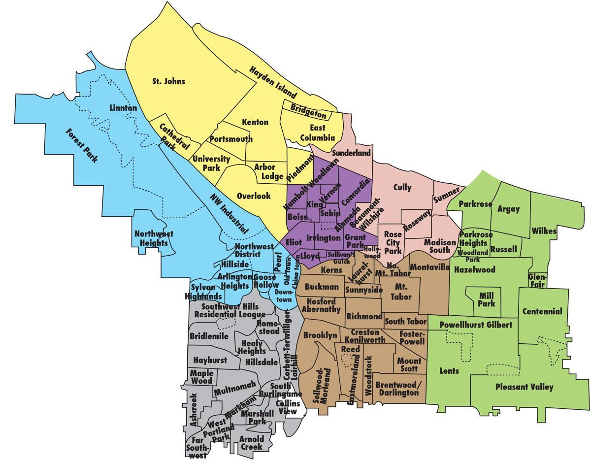 zemljevid Portland okolišev