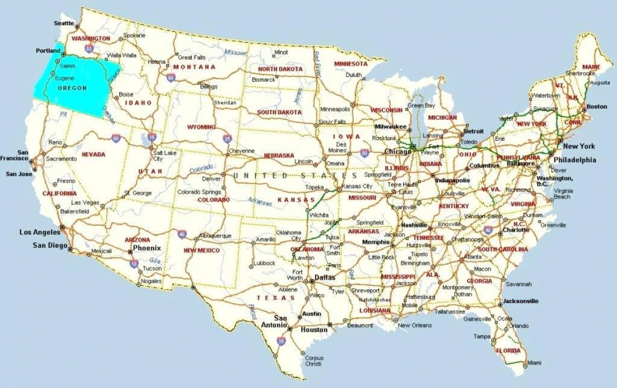 zemljevid Portland Oregon, ZDA