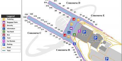 Zemljevid mednarodno letališče Portland