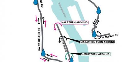 Zemljevid Portland maraton