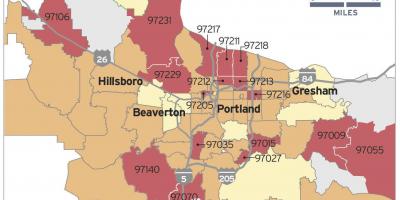 Radon zemljevid v Portlandu