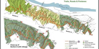 Gozdni Park Portland trail zemljevid